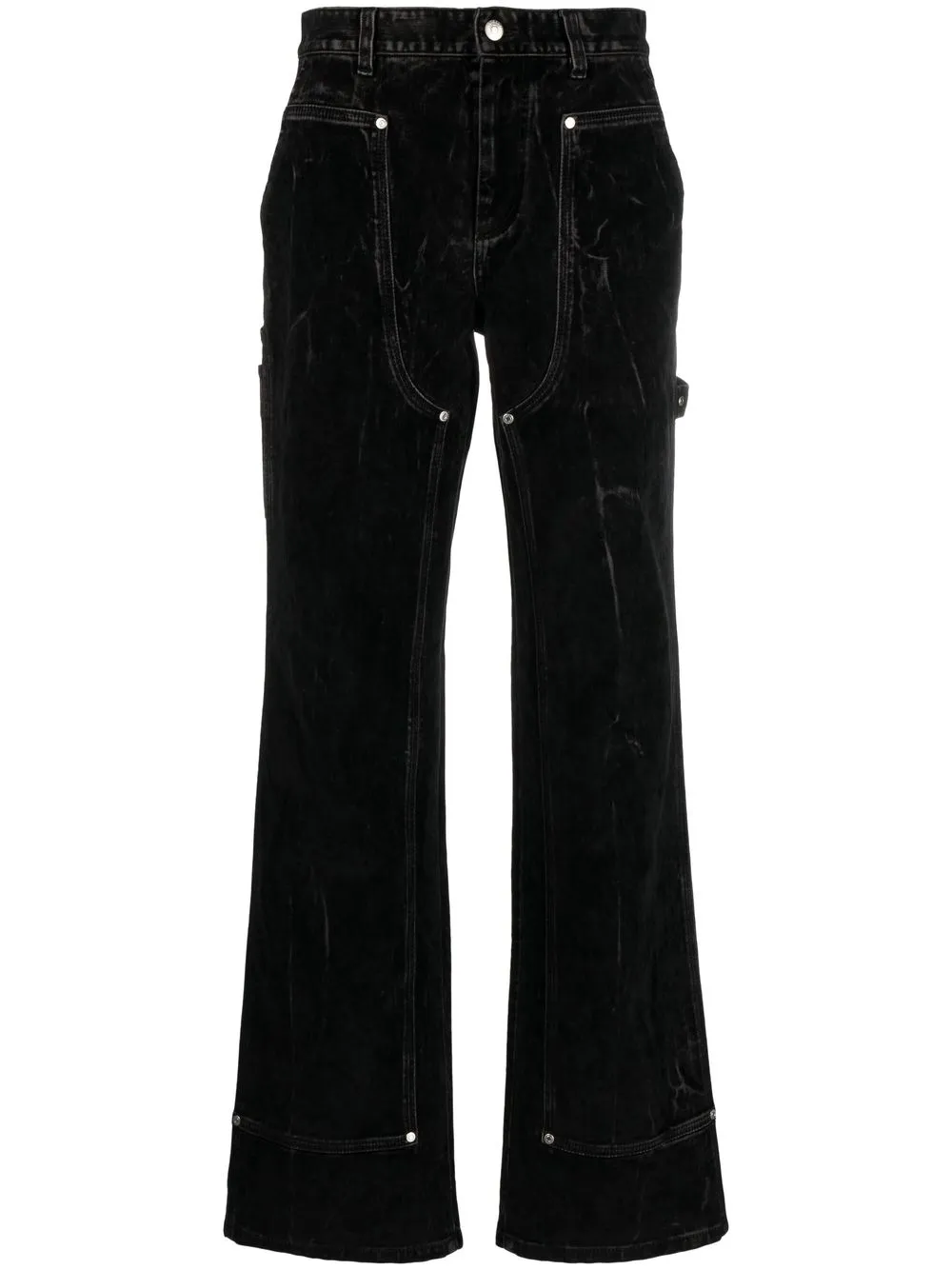 

Stella McCartney jeans rectos estilo worker - Negro
