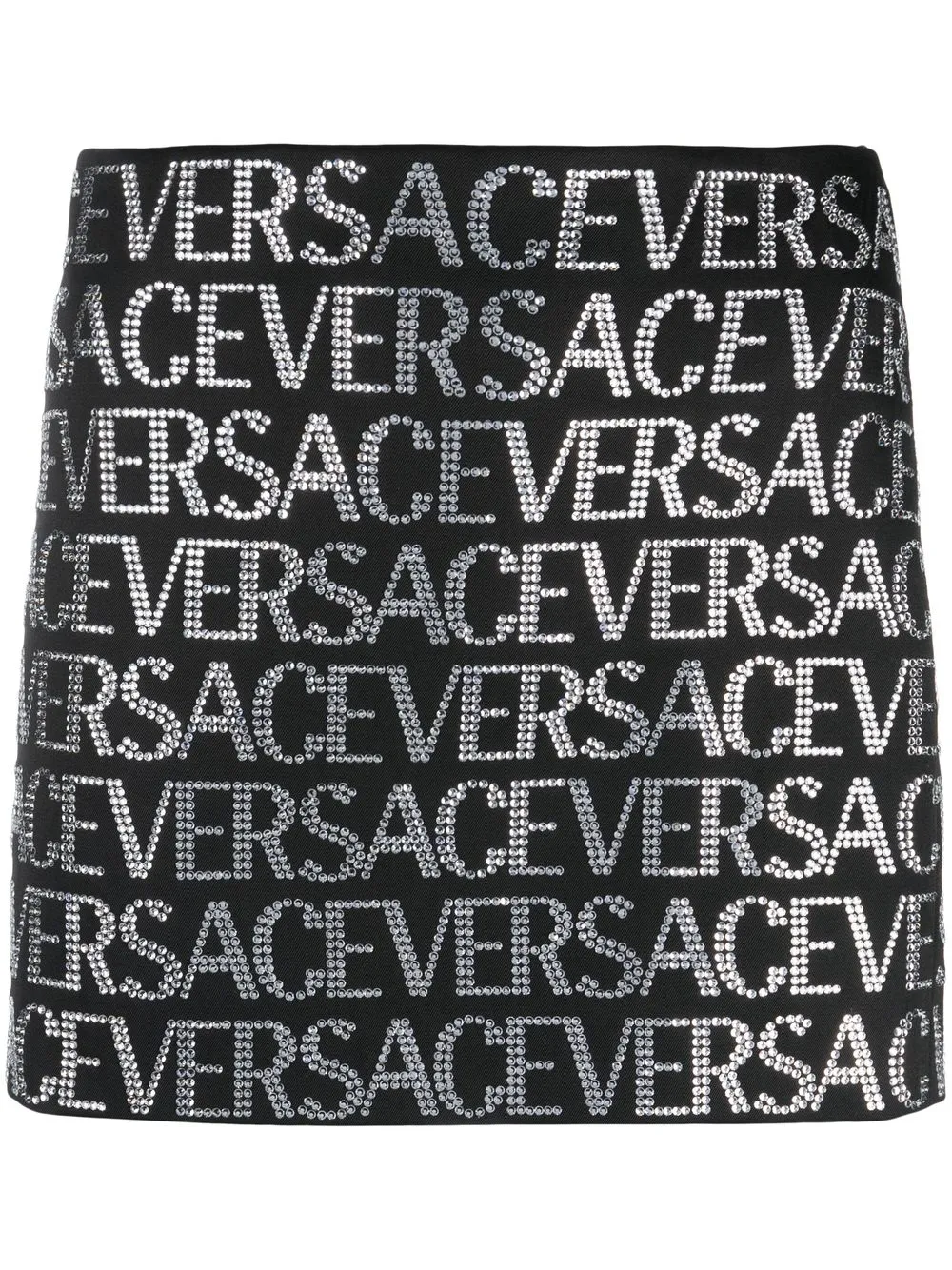 

Versace falda corta con apliques de cristal - Negro