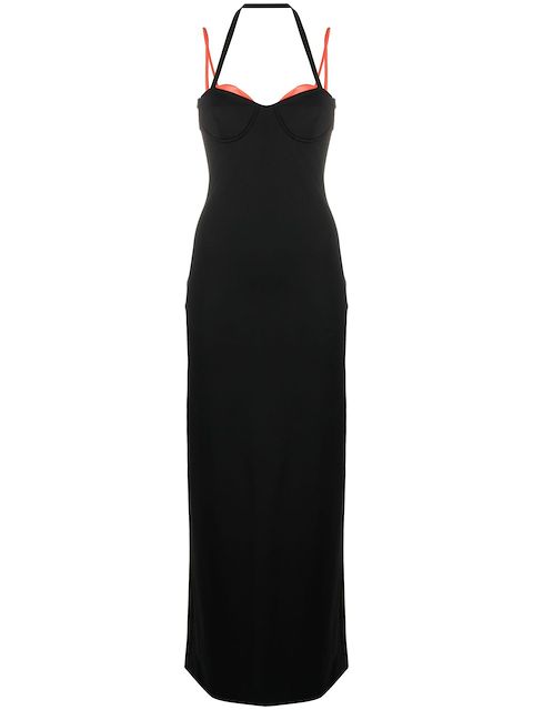 STAUD sweetheart-neck sleeveless midi dress