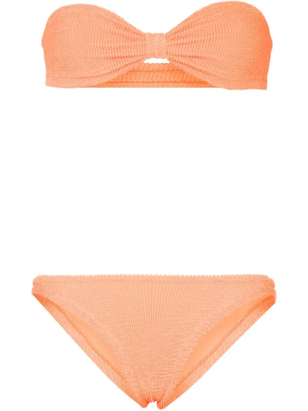 

Hunza G bikini Jean estilo bandeau con efecto arrugado - Naranja