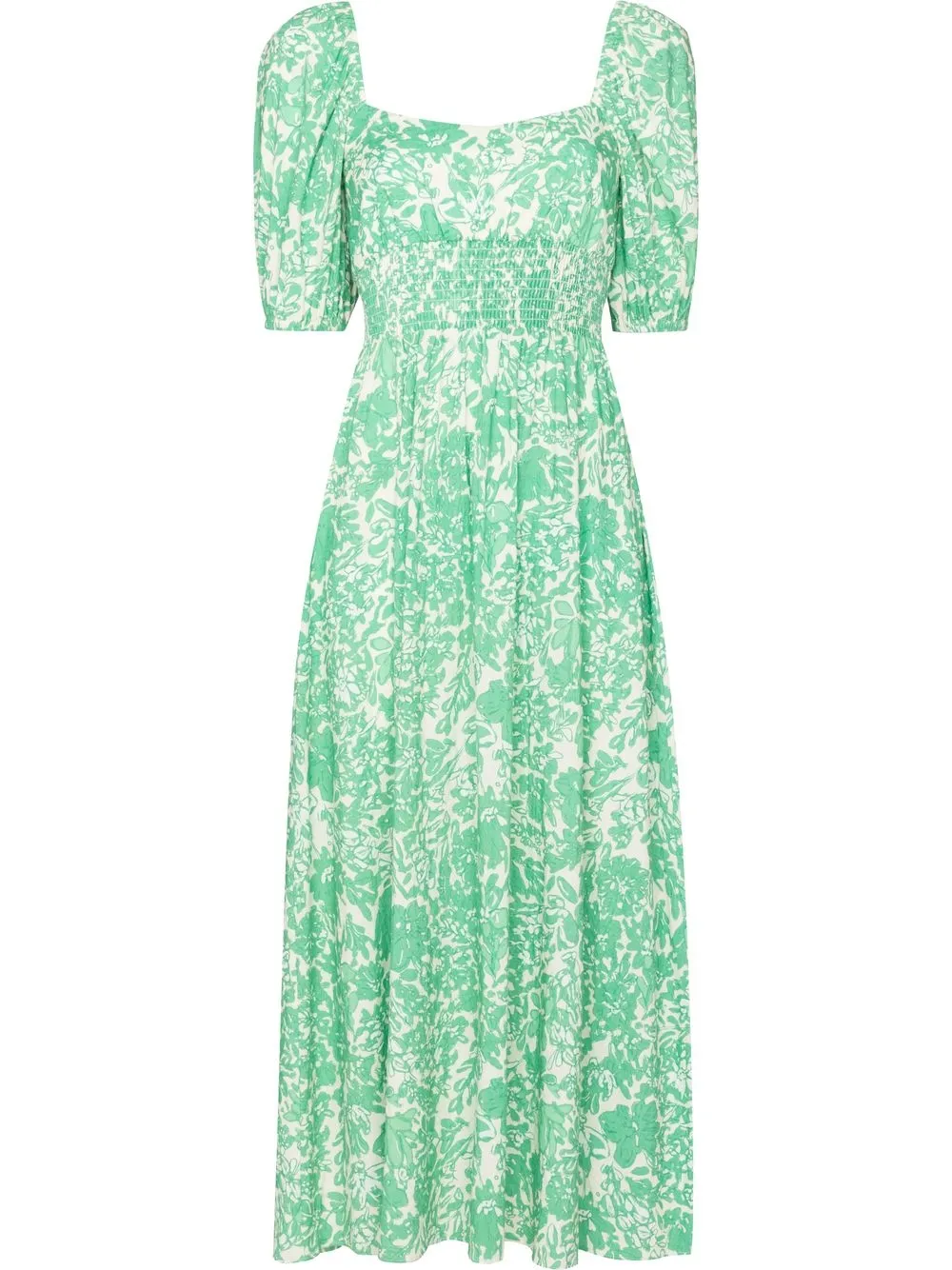 

peony vestido con estampado floral y cuello redondo - Verde