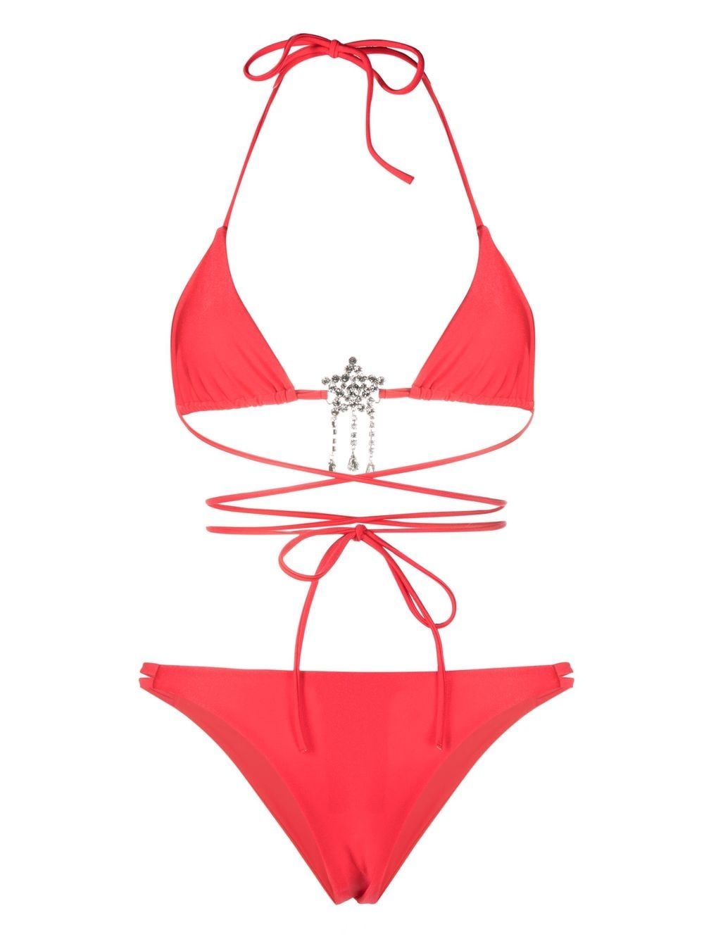 Image 2 of Alessandra Rich crystal-embellished triangle bikini