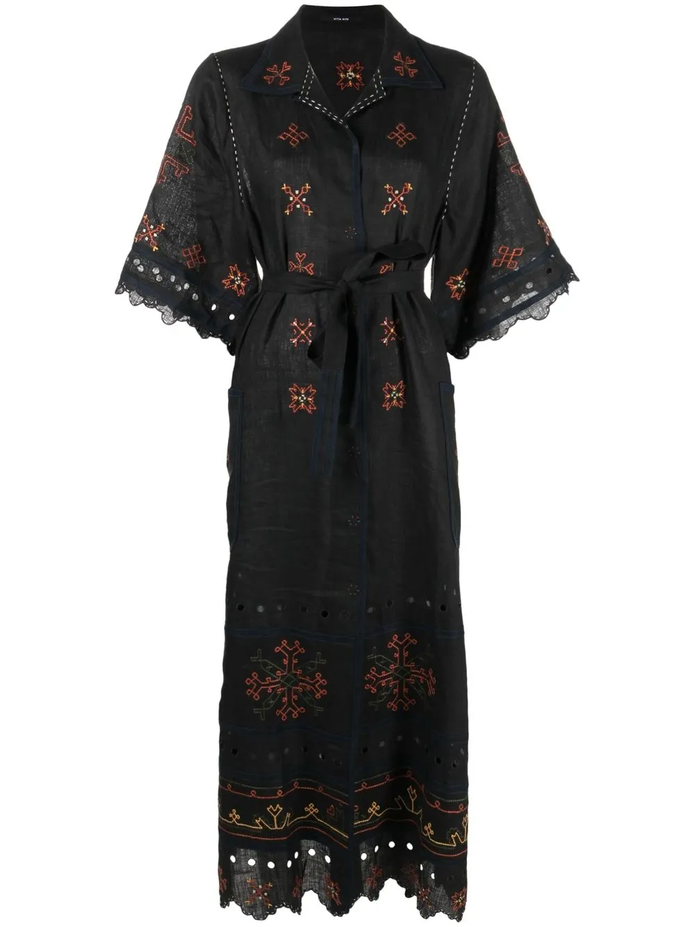 

Vita Kin Greta embroidered midi dress - Black