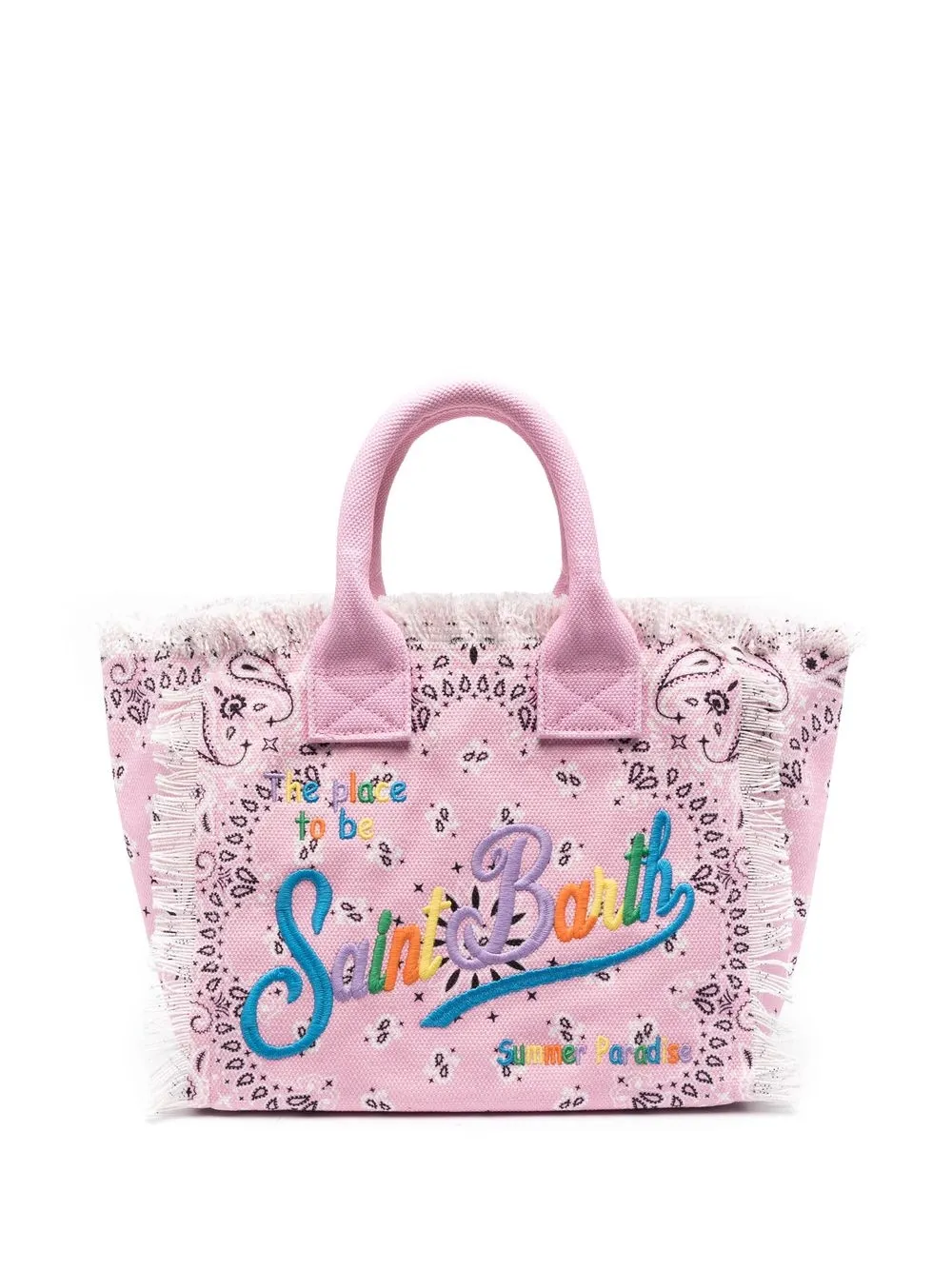 Mc2 Saint Barth Colette Embroidered-logo Beach Bag In Rosa