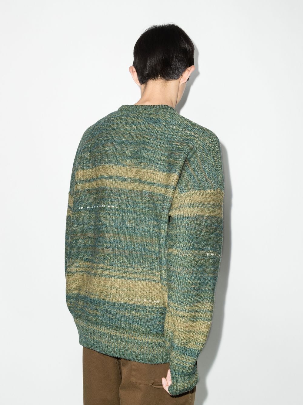 Amplus Oversize Gradient Wool Crewneck Jumper In Green