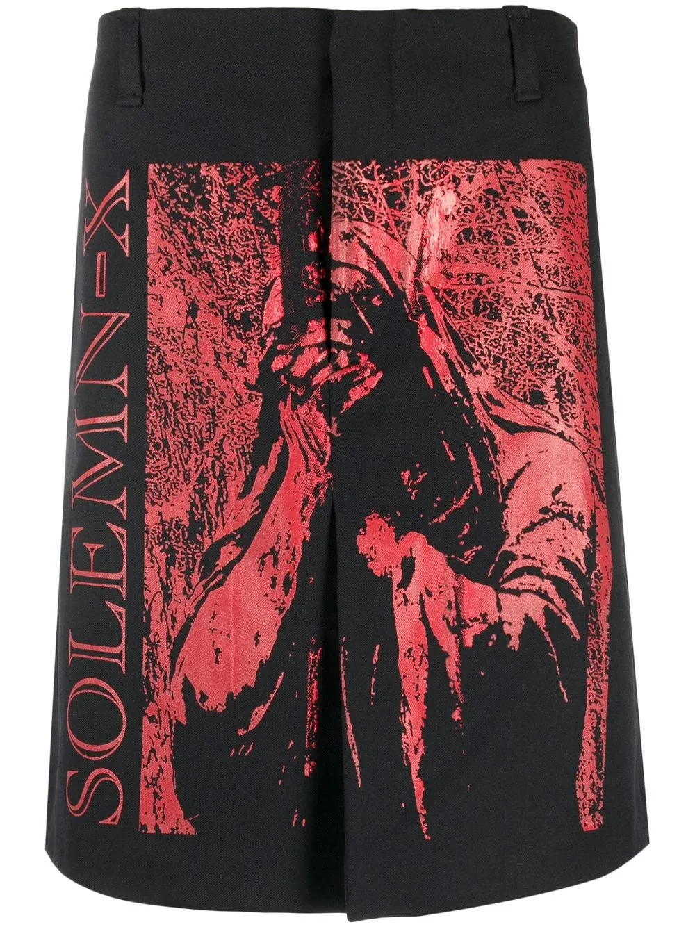 Raf Simons bermudas con estampado Solemne-X - Negro