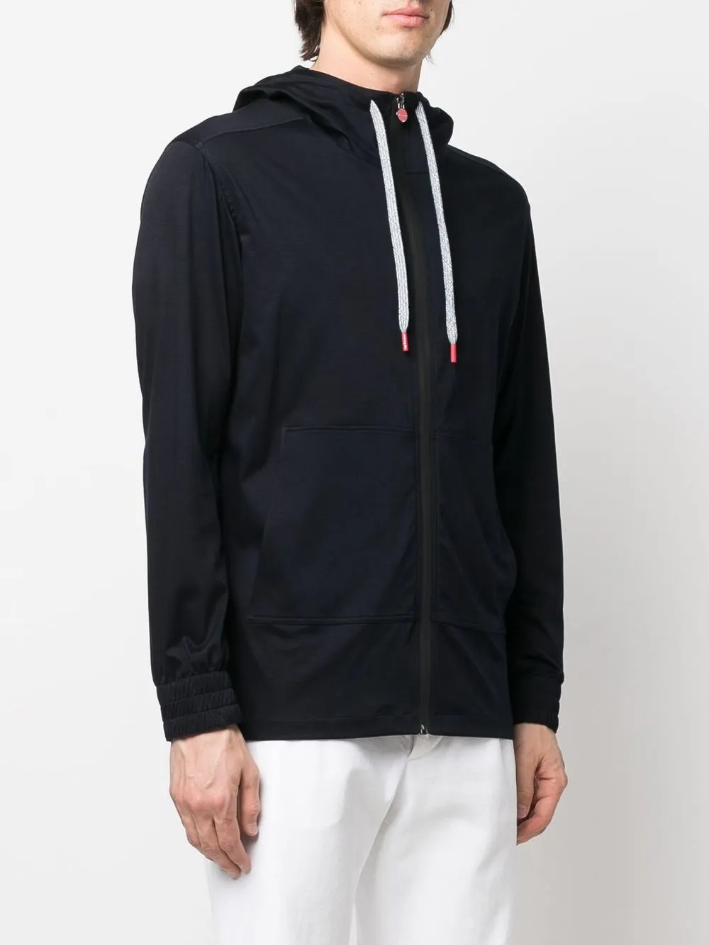 Kiton Hoodie met trekkoord Blauw