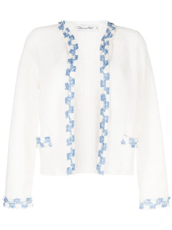 Oscar De La Renta frayed-edge Tweed 