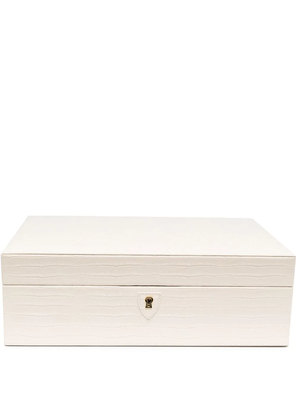 

Aspinal Of London Grand Luxe crocodile jewellery box - White