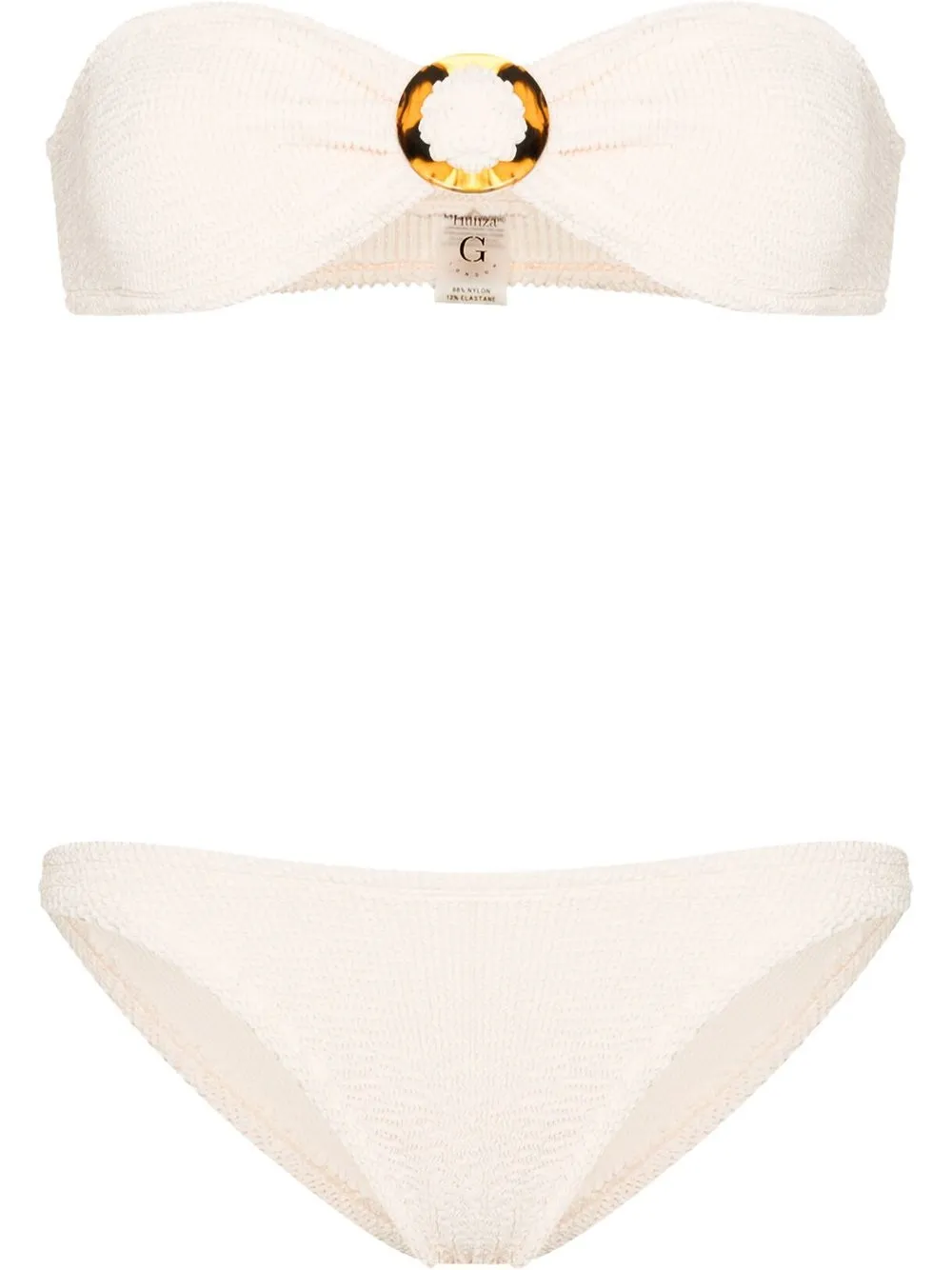 

Hunza G Flora bandeau bikini - Neutrals