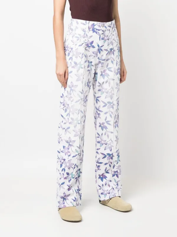 ISABEL MARANT フローラル ストレートパンツ | ホワイト