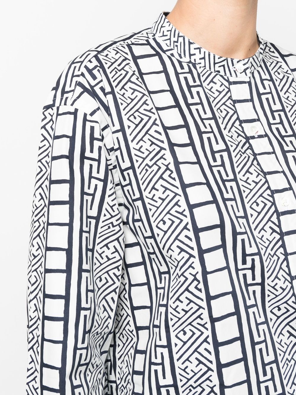 Shop Gabriele Pasini Geometric-print Cotton Shirt In White