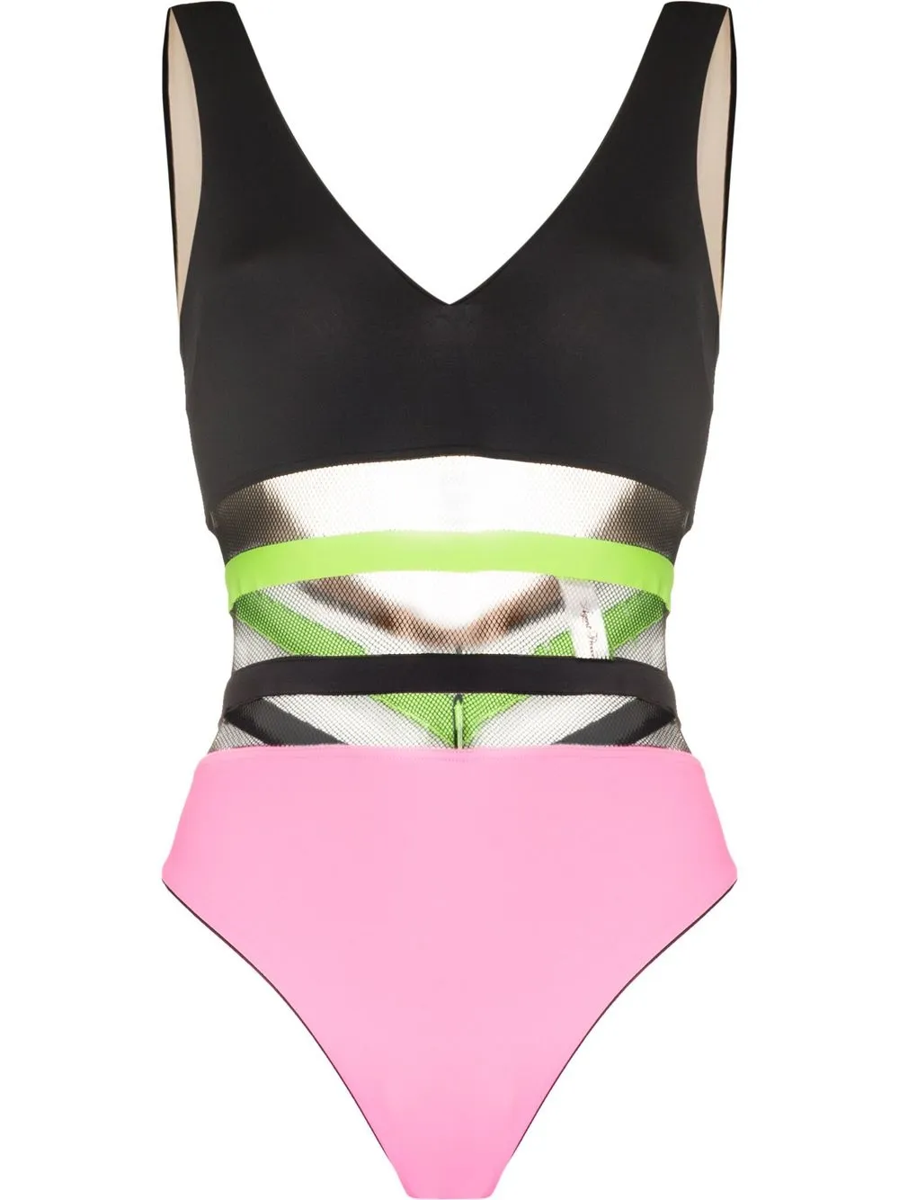 

Agent Provocateur traje de baño con panel de malla - Negro