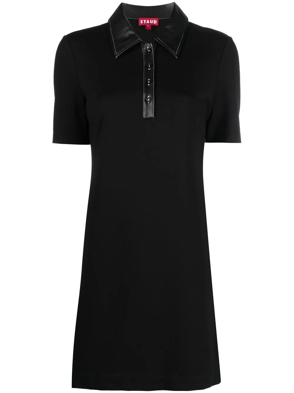 

STAUD vestido corto estilo playera tipo polo - Negro