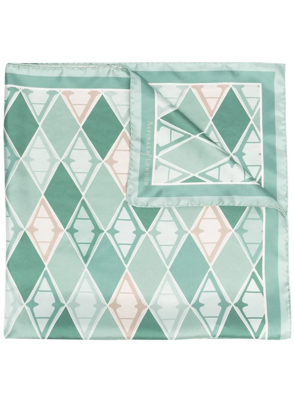 

Aspinal Of London Harlequin silk scarf - Green