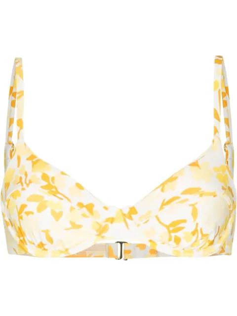 peony floral-print bikini top
