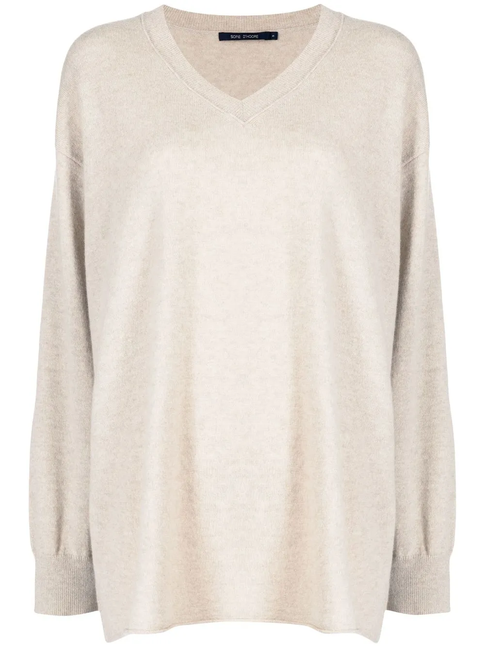 Sofie D'hoore V-neck Edge Sweater Knit Oatmeal In Brown