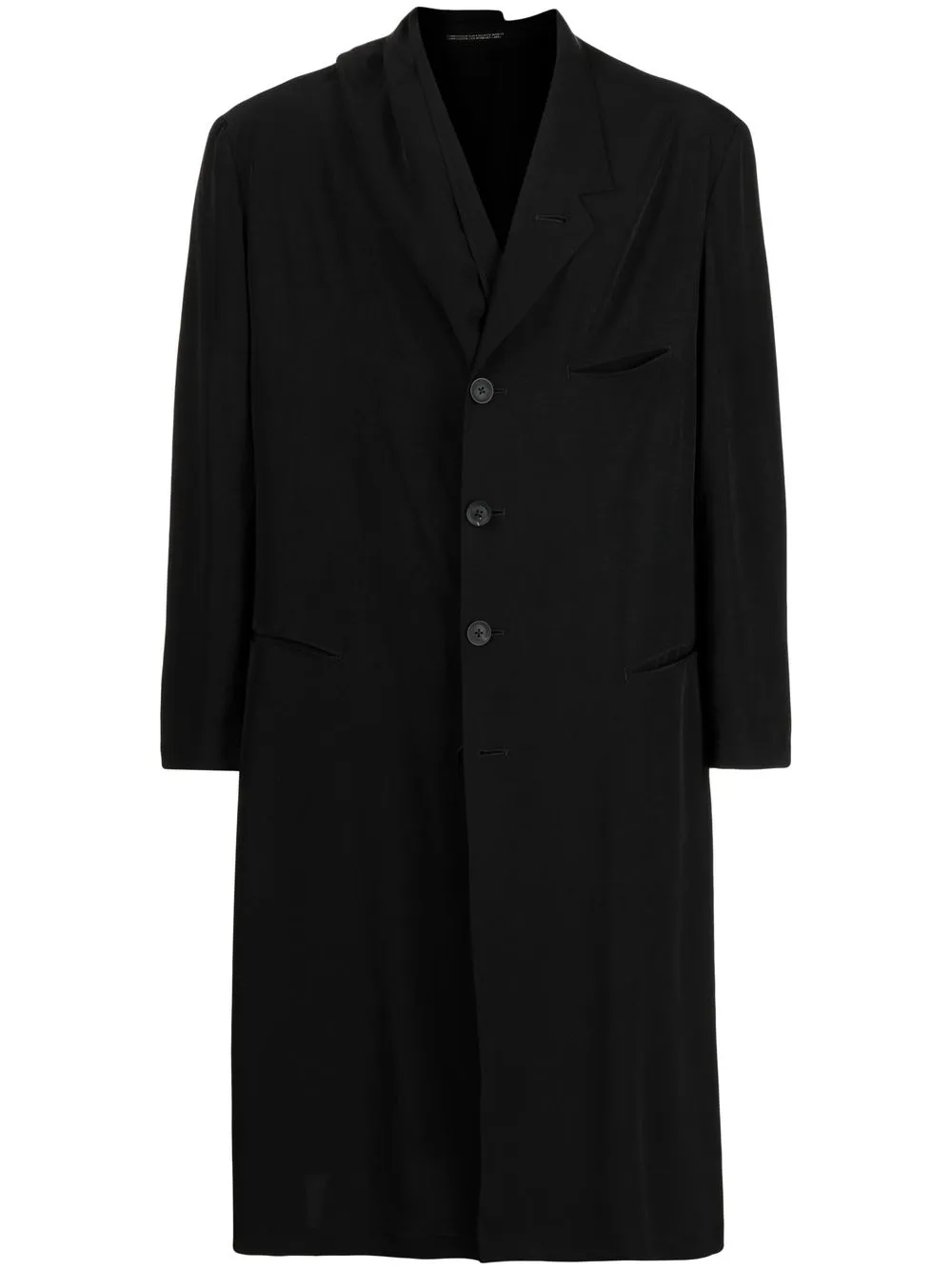 

Yohji Yamamoto abrigo holgado con botones - Negro