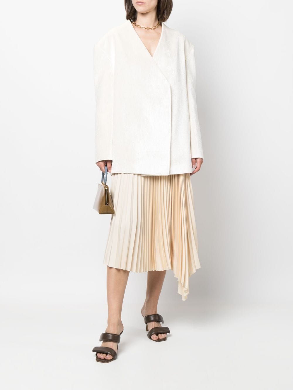 Jil Sander Colbert met v-hals - Wit