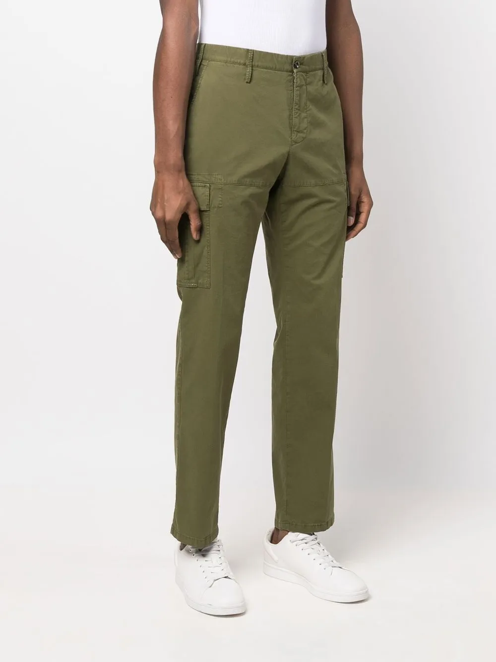 Pt Torino Slim-cut Cargo Chino Trousers In Grün | ModeSens