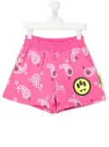 Barrow kids paisley logo-print track shorts - Pink