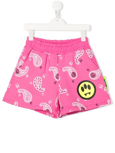 Barrow kids paisley logo-print track shorts