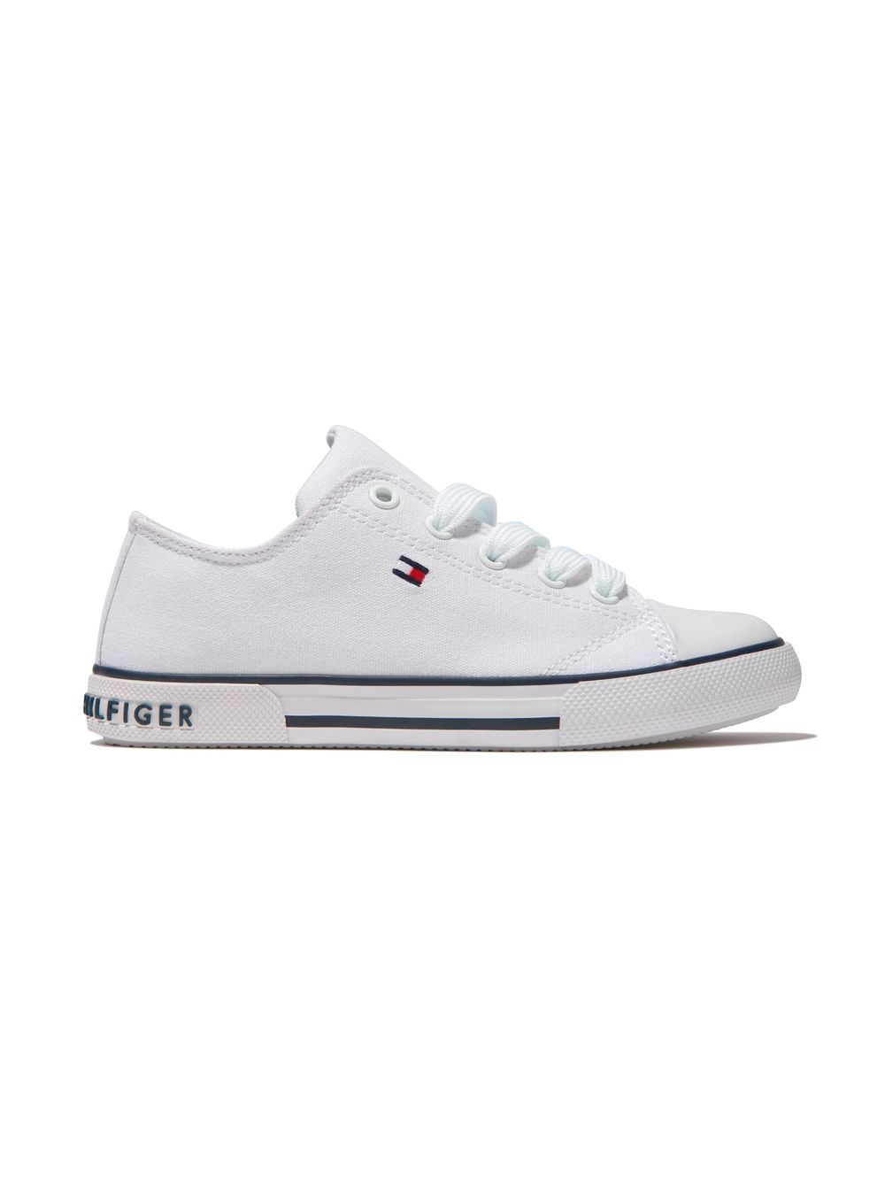 

Tommy Hilfiger Junior tenis bajos con agujetas - Blanco