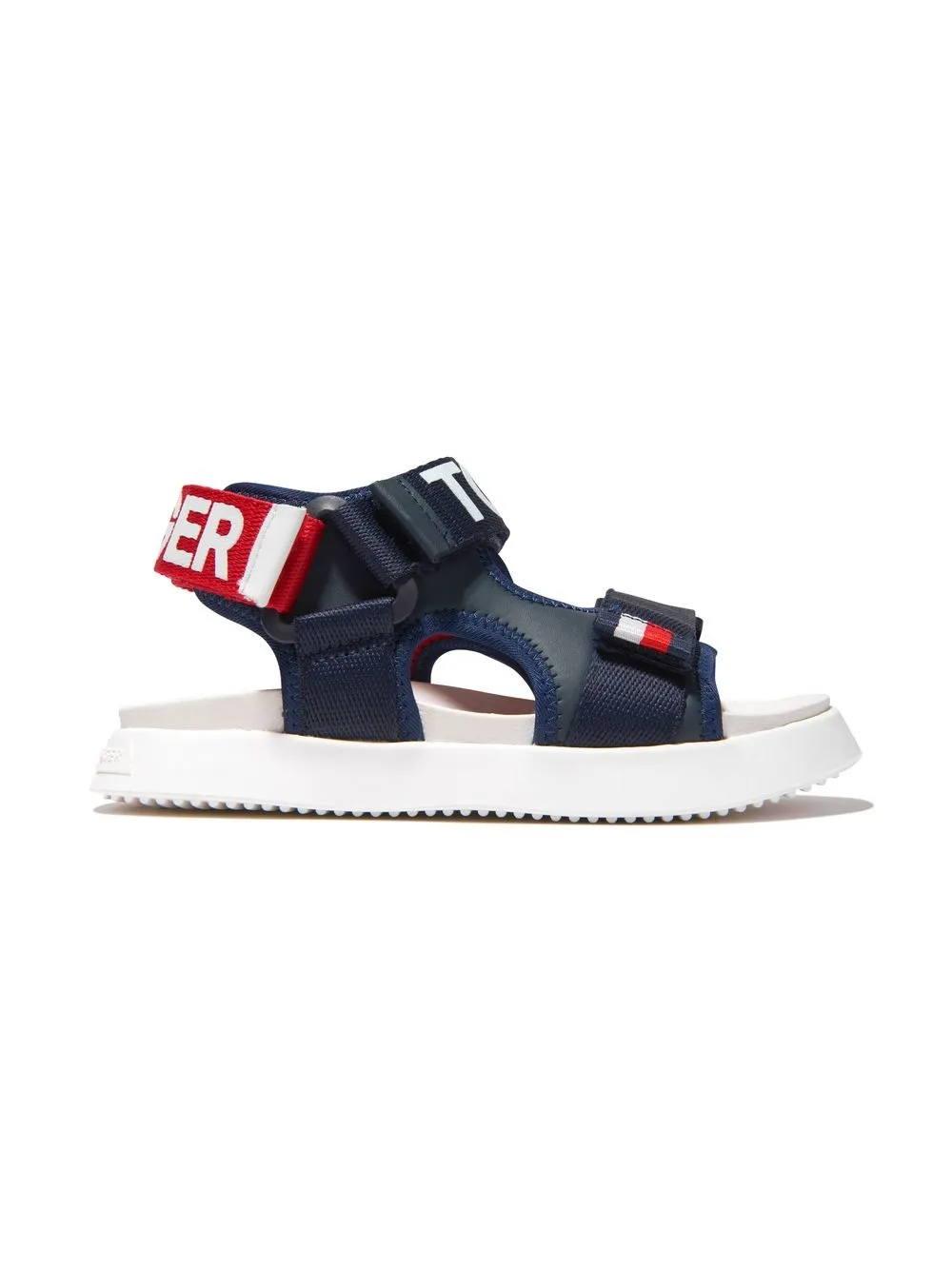 

Tommy Hilfiger Junior logo-print touch-strap sandals - Blue