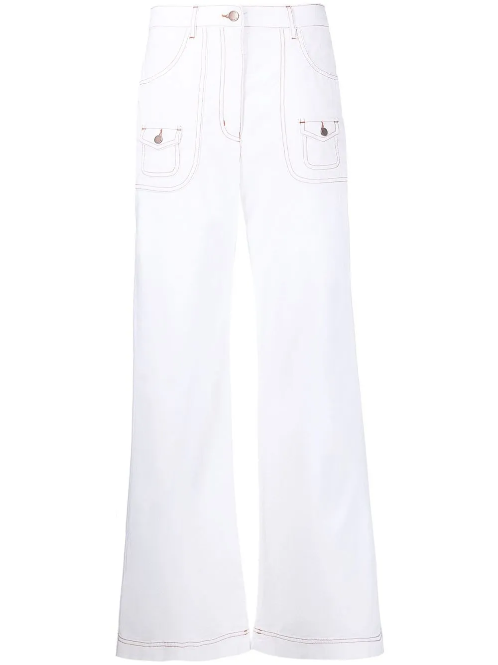 

Love Moschino jeans acampanados con tiro alto - Blanco