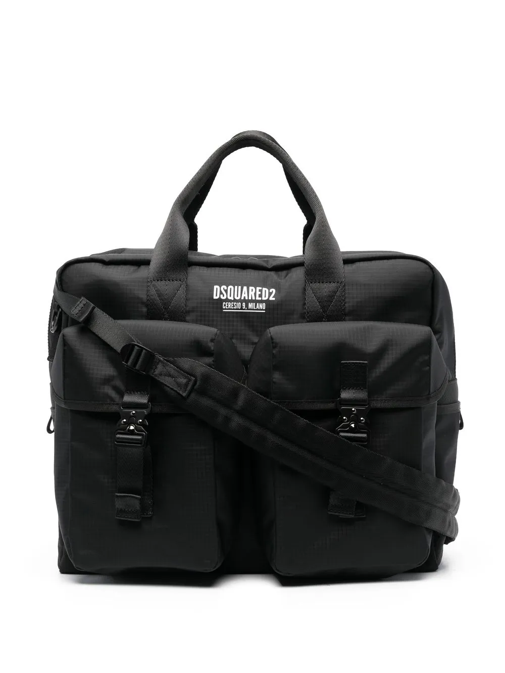 Dsquared2 Double-patch Laptop Bag In Black
