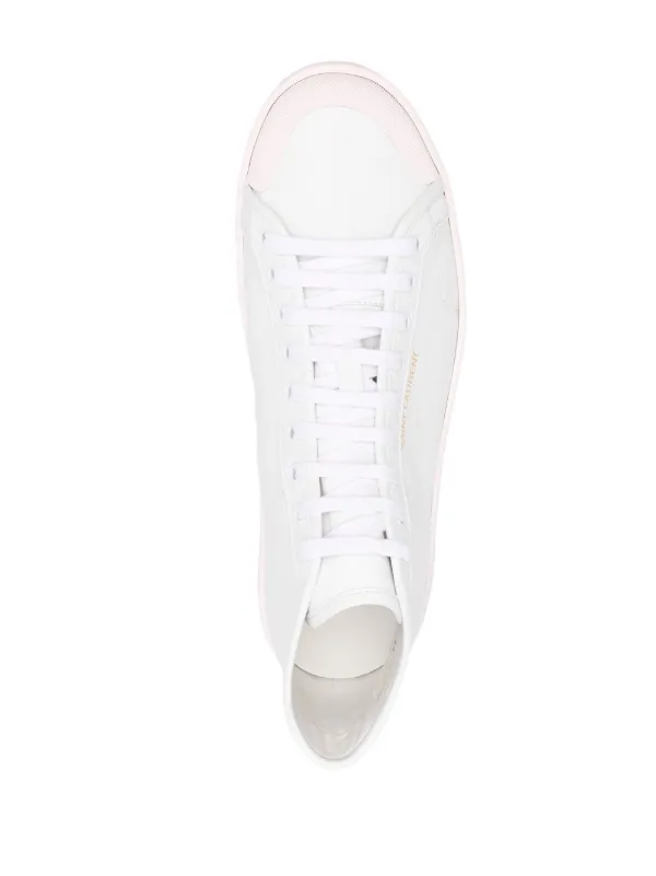 Saint Laurent logo-stamp High Top Sneakers | Yellow | FARFETCH