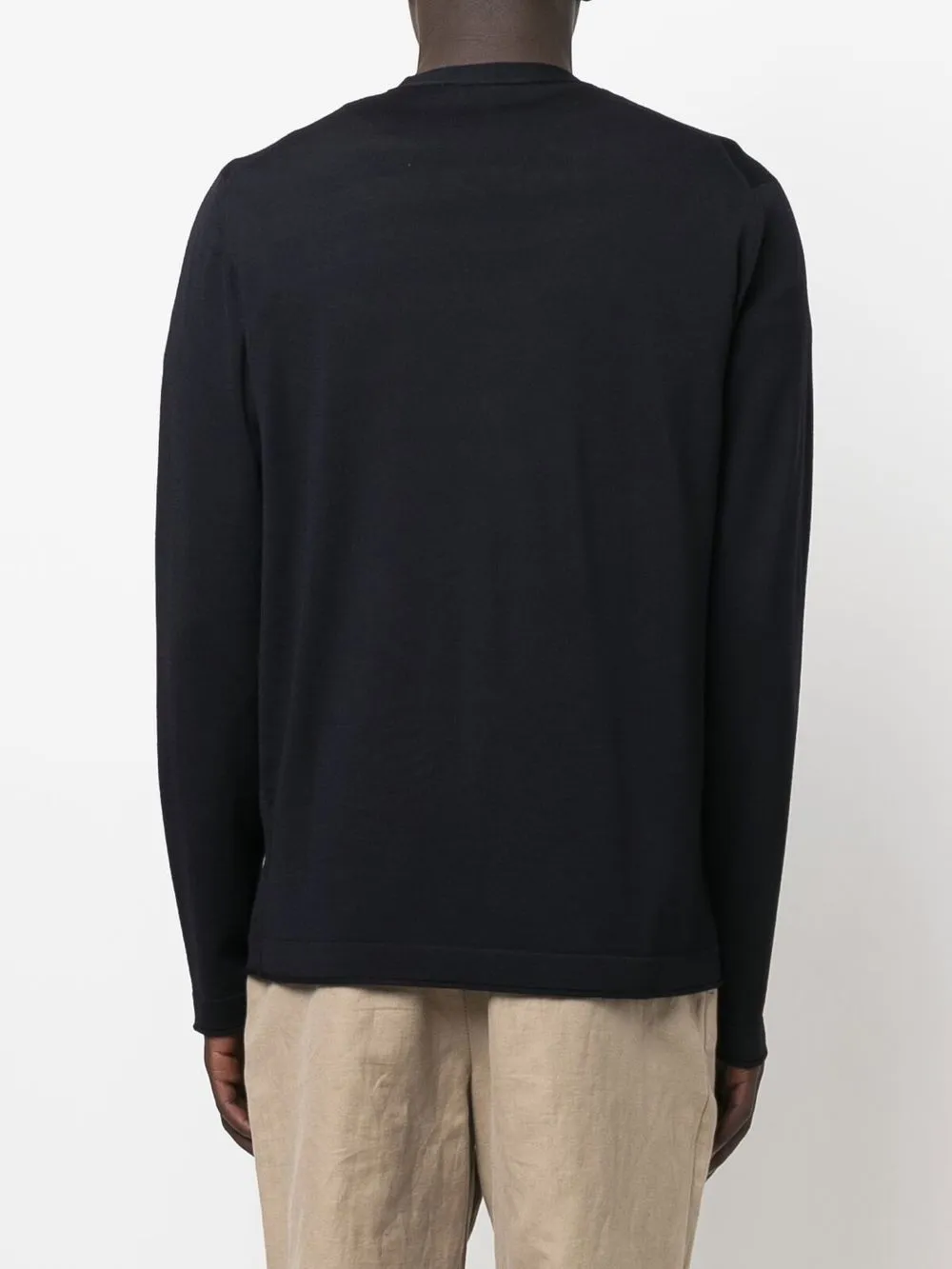 Goes Botanical V-neck Button Merino Cardigan In Black