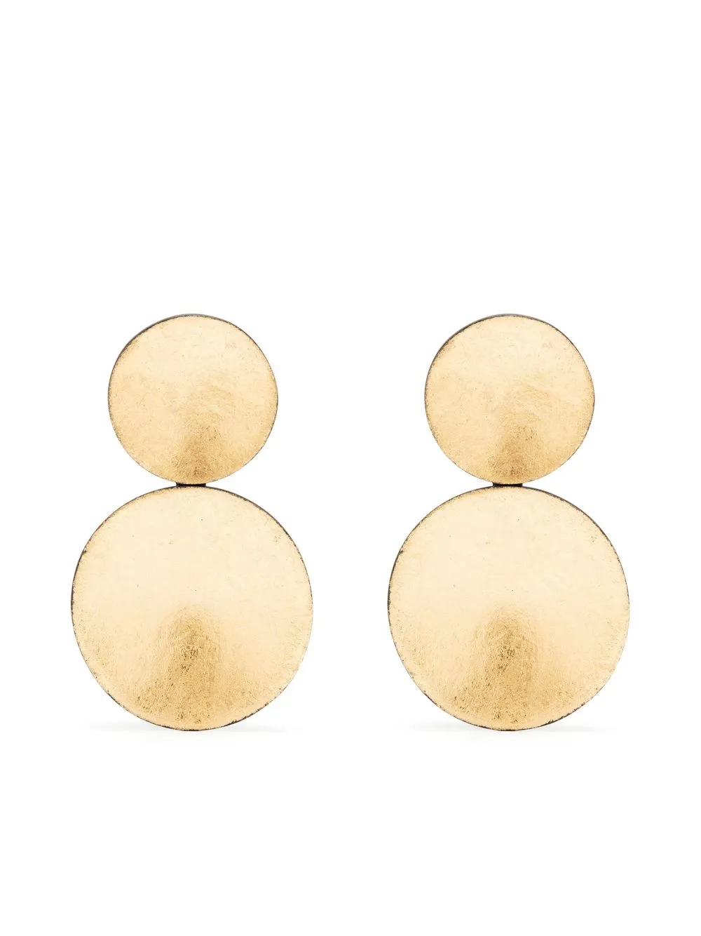 

Monies aretes con dije de disco - Dorado