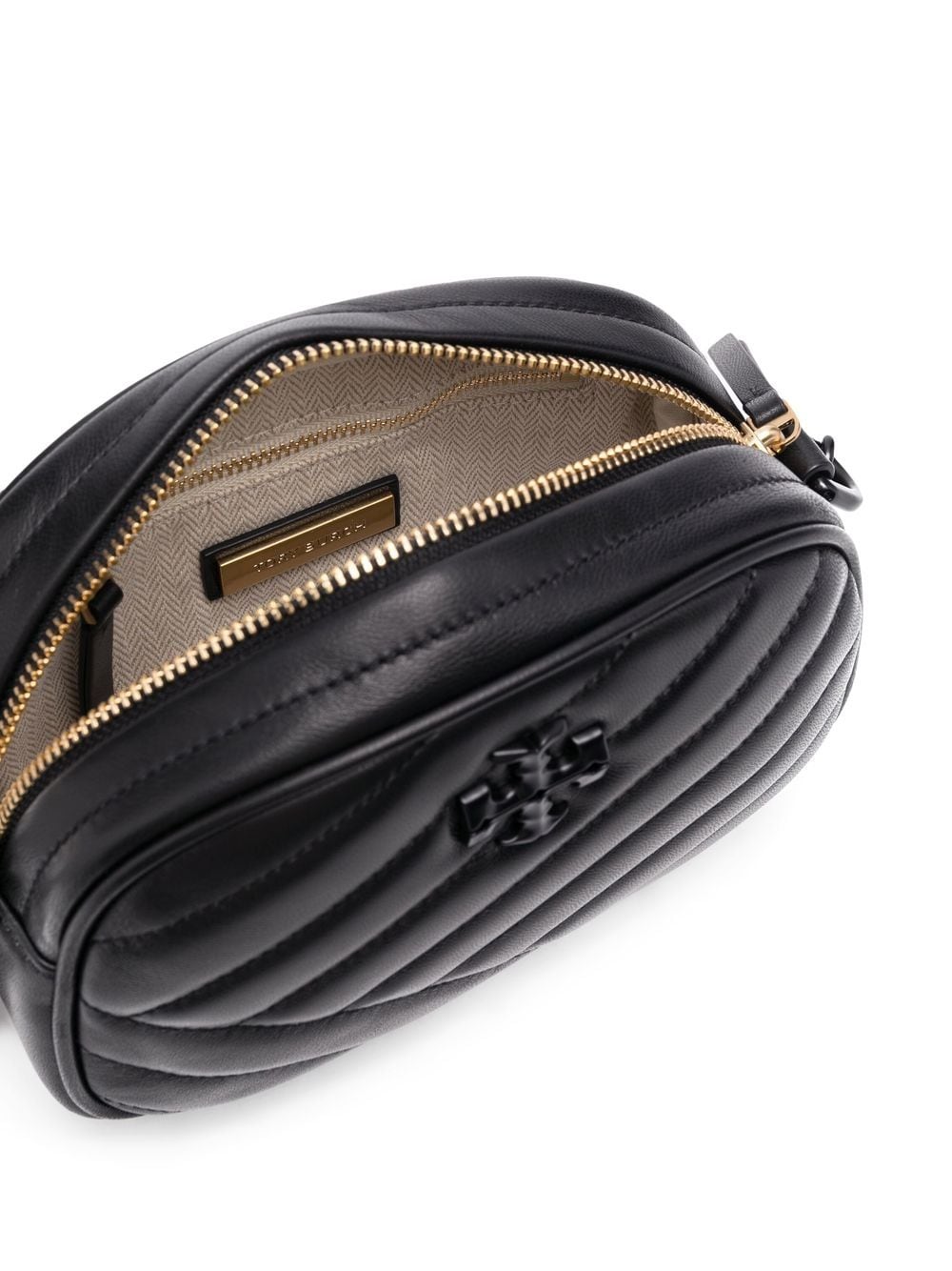 Tory Burch 90451 KIRA CHEVRON POWDER COATED SMALL CAMERA Bag Black