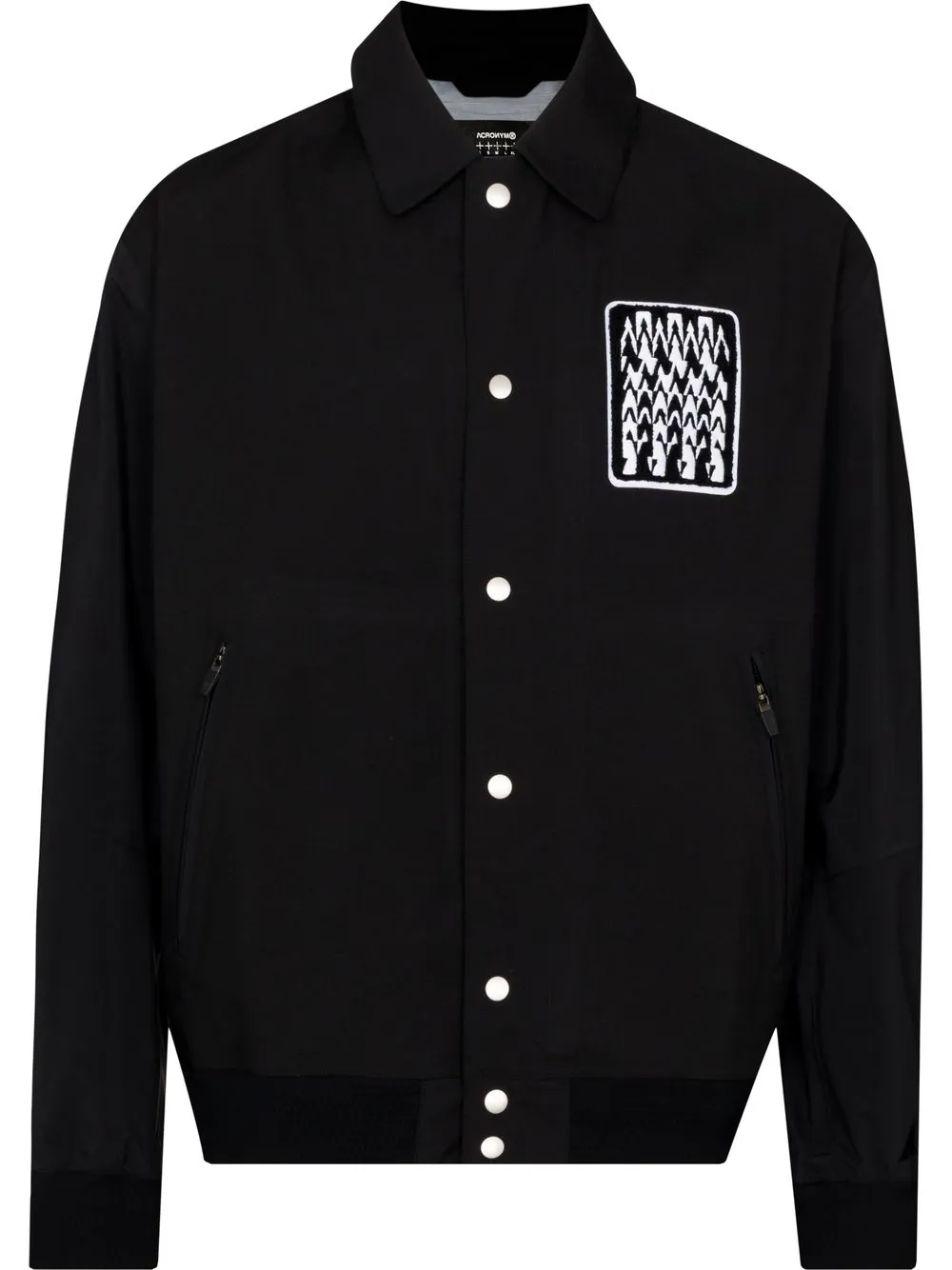 Acronym Logo-patch Shirt Jacket In Black