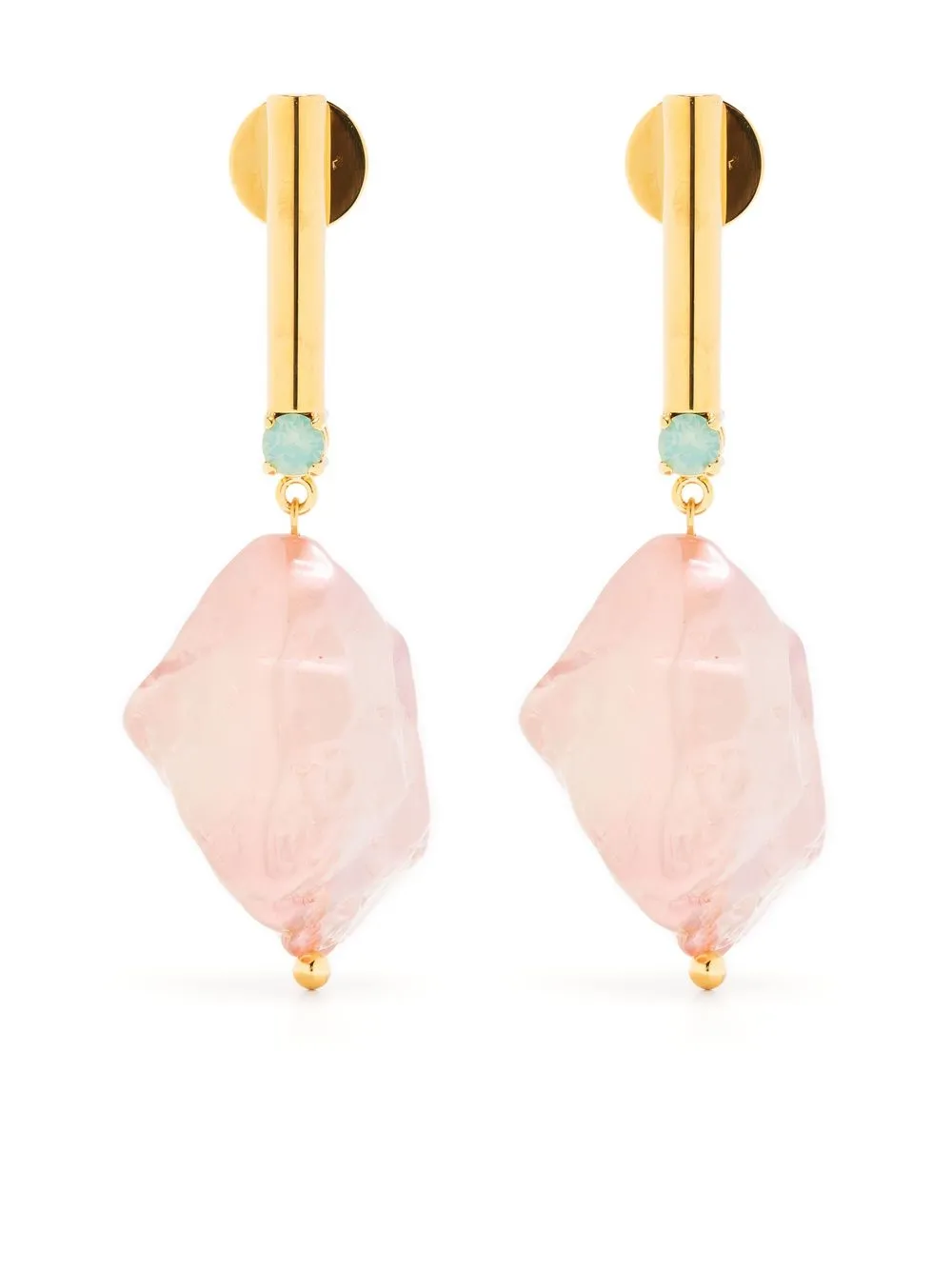 

Maria Lucia Hohan aretes Nyx de cristal con gota de barra - Dorado