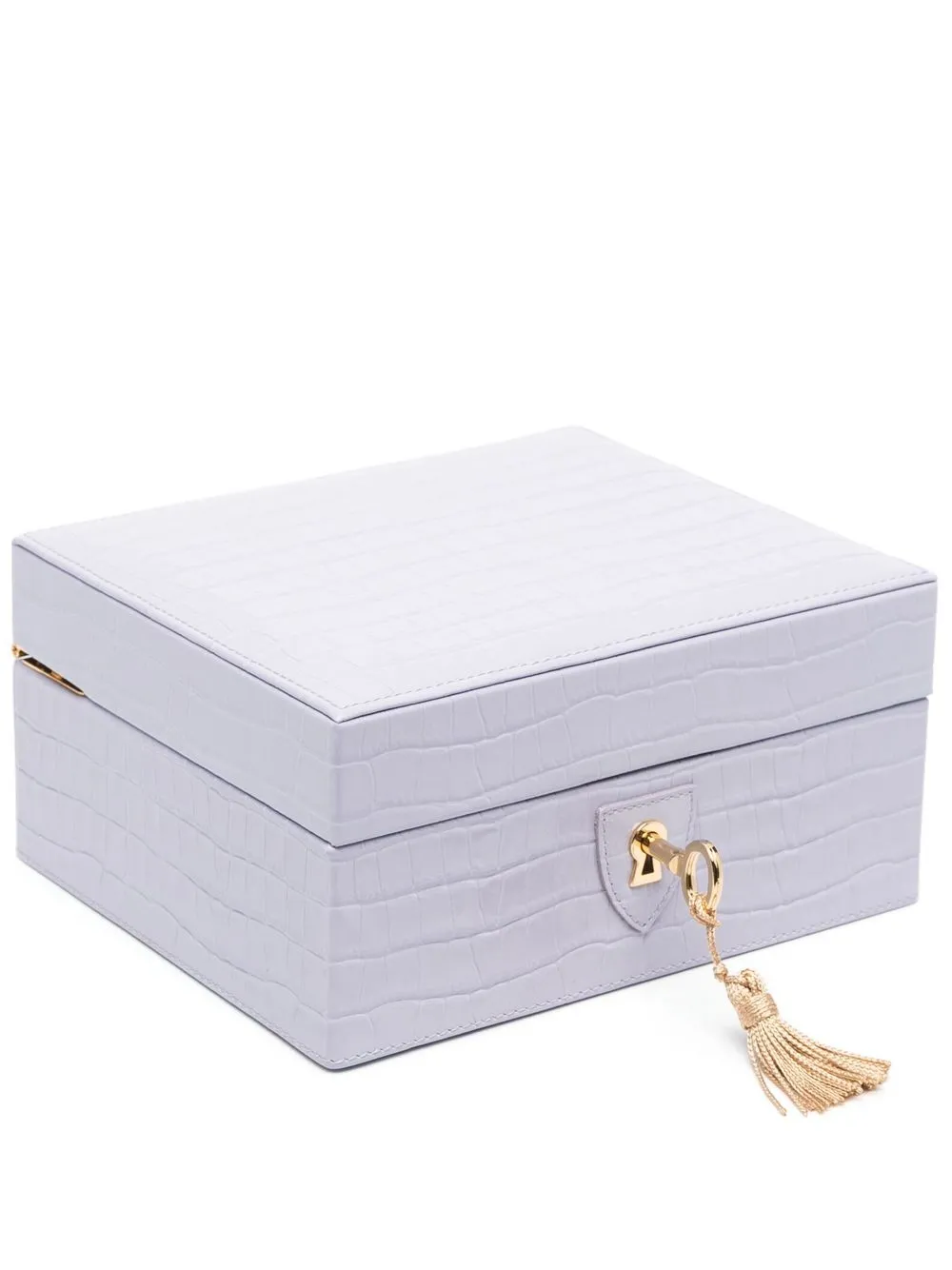 

Aspinal Of London Bijou crocodile-embossed jewellery box - LAVENDER