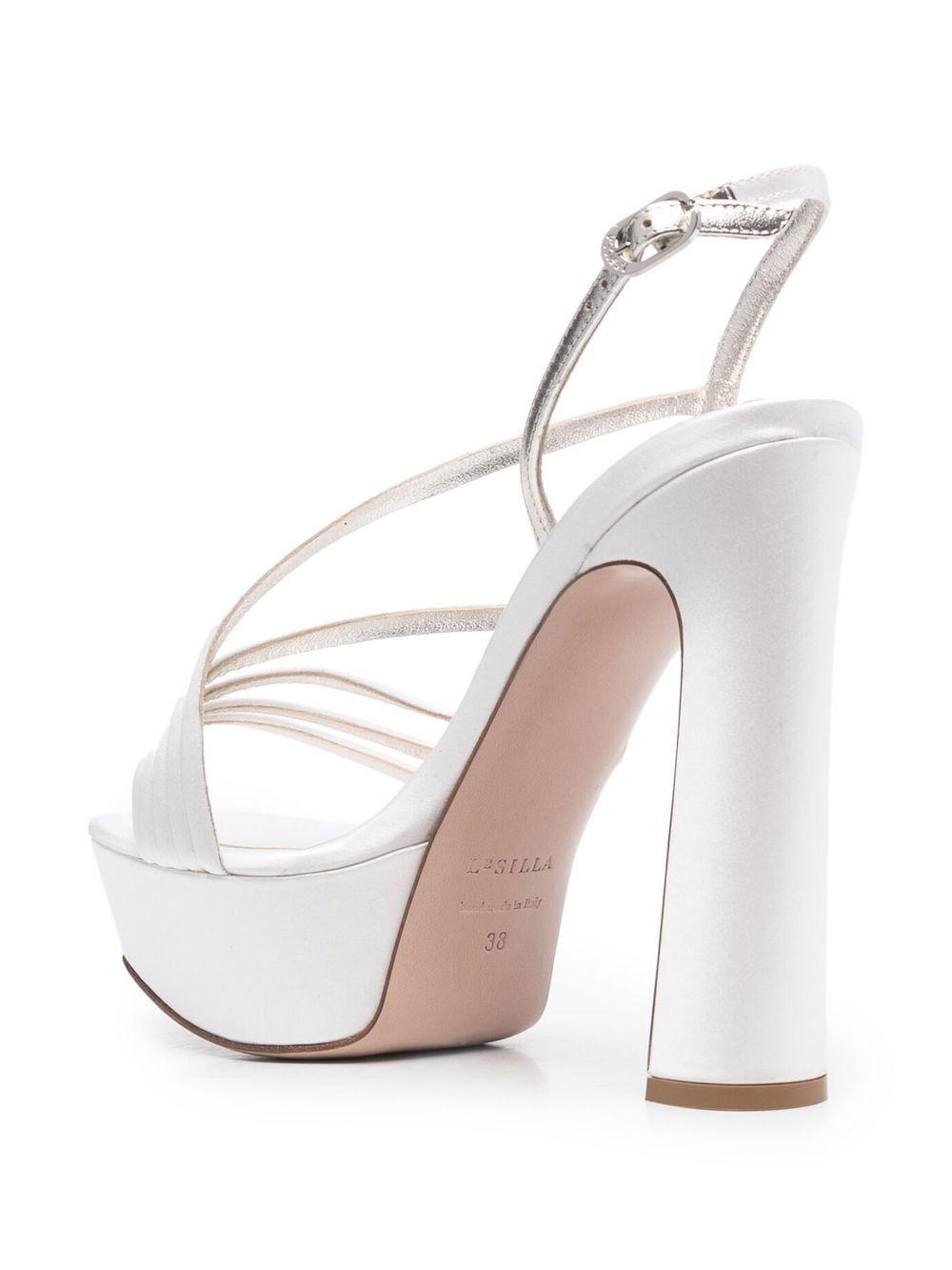 Shop Le Silla Strappy Platform Sandals In White