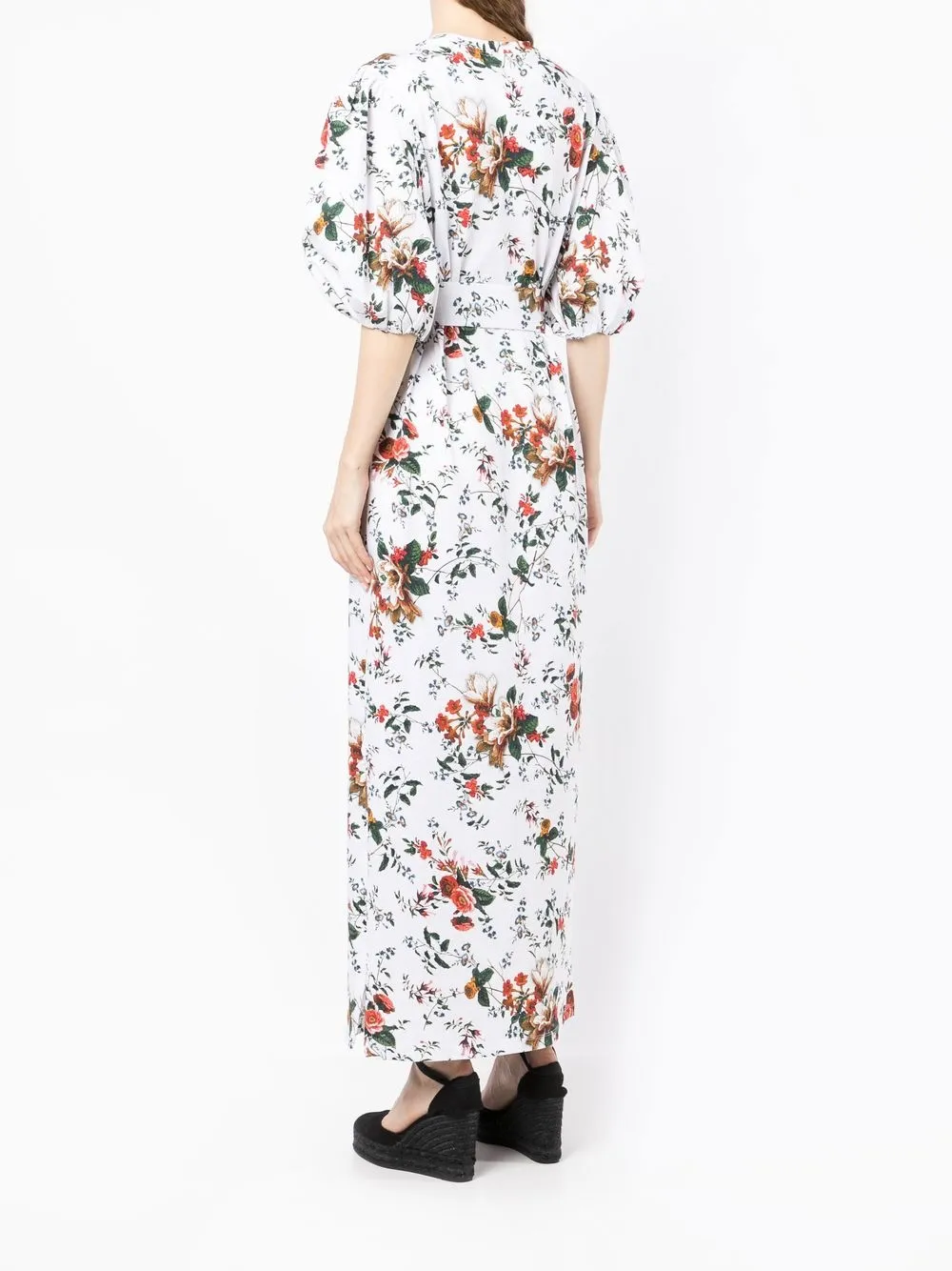 Erdem Puff-sleeve Maxi Shirt Dress In White