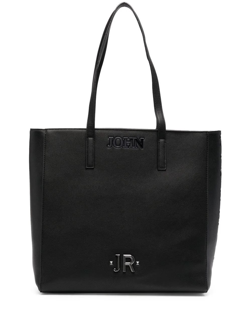 

John Richmond tote con placa del logo - Negro