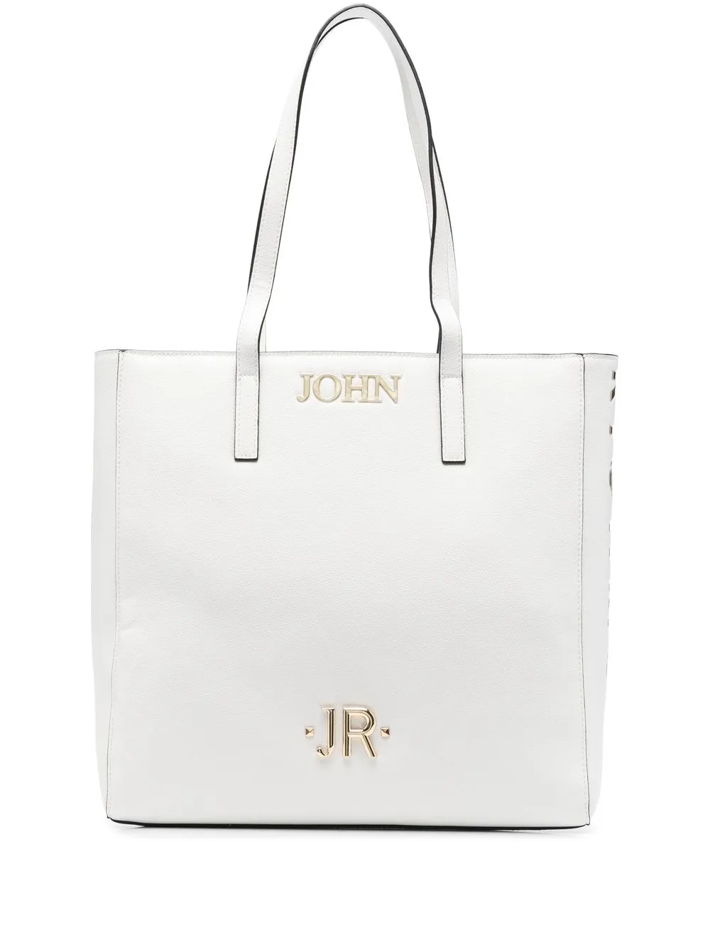 

John Richmond logo plaque tote bag - White