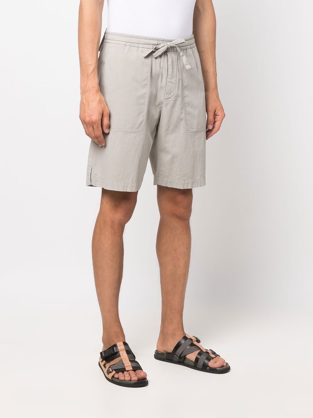 Shop Zegna Drawstring-waist Bermuda Shorts In Neutrals