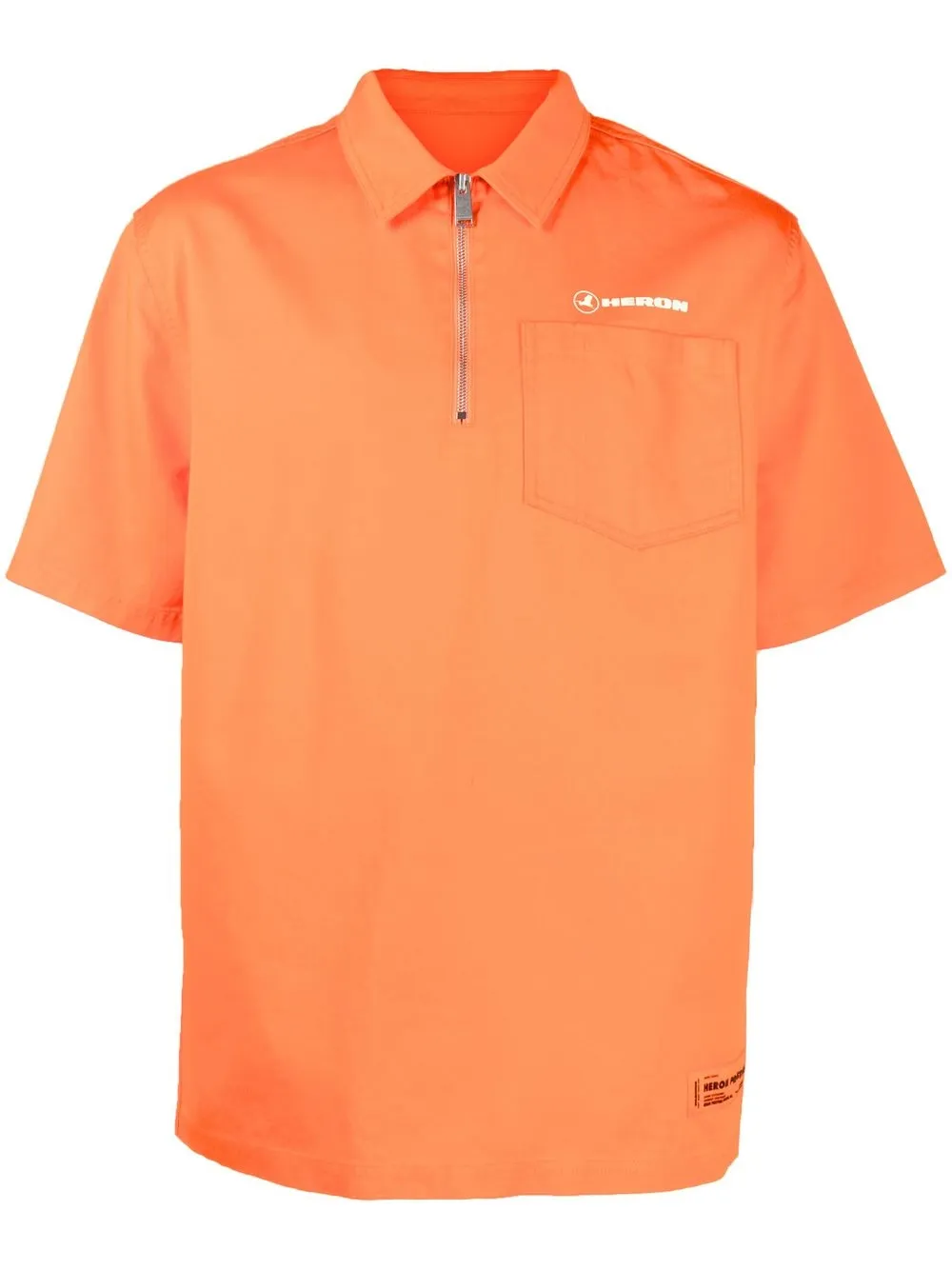 Heron Preston Logo-print Twill Polo Shirt In Orange