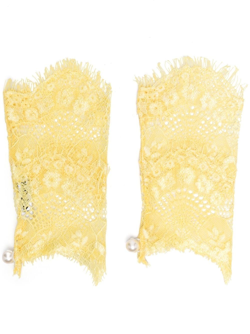 

Parlor fingerless lace gloves - Yellow