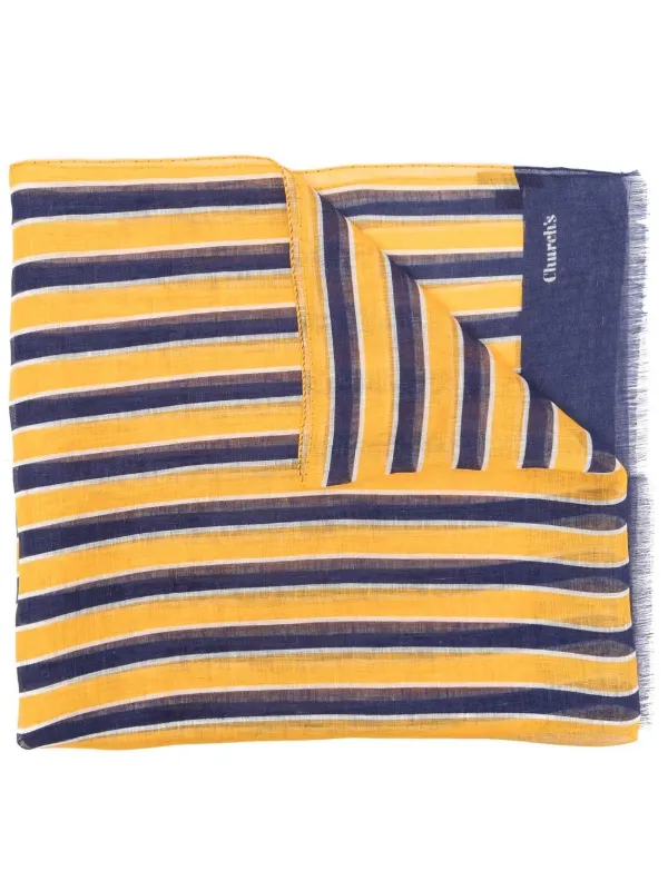 Church's Striped Linen Scarf in Blue