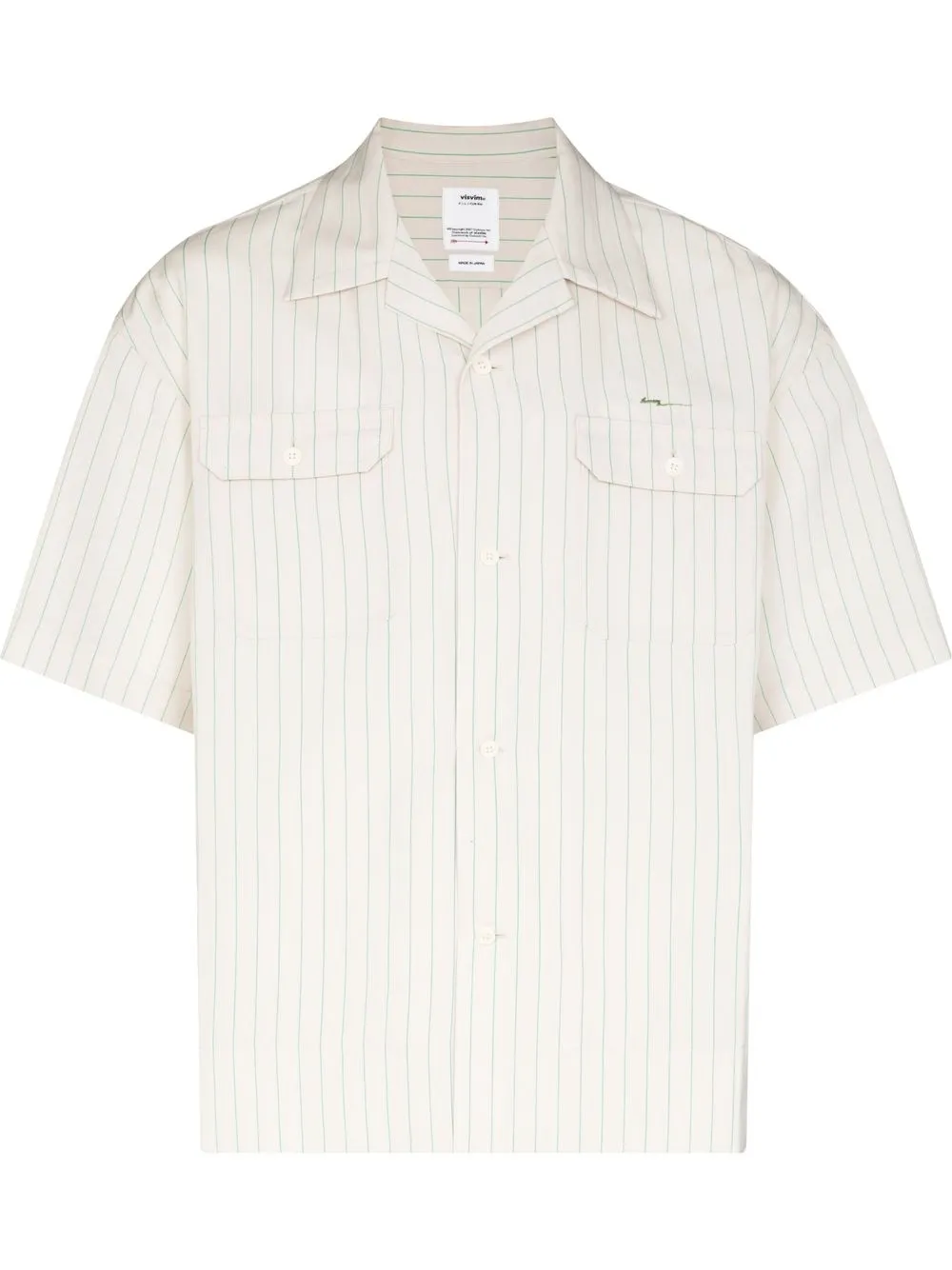 visvim stripe-print short-sleeve shirt - Grey