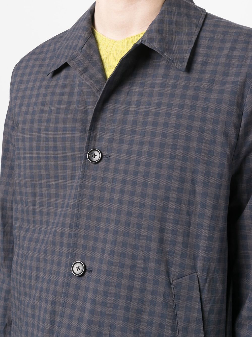 Shop Ps By Paul Smith Single-breasted Check-print Coat In Blau