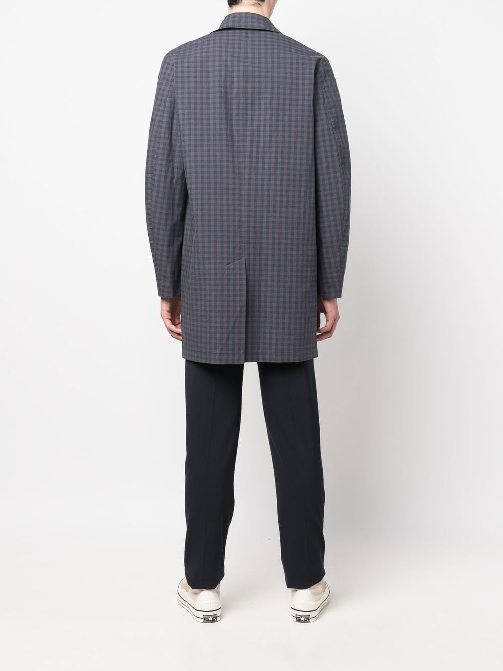 Shop Ps By Paul Smith Single-breasted Check-print Coat In Blau