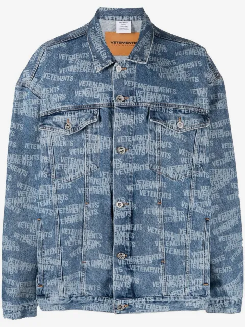 VETEMENTS chamarra de mezclilla con logo estampado