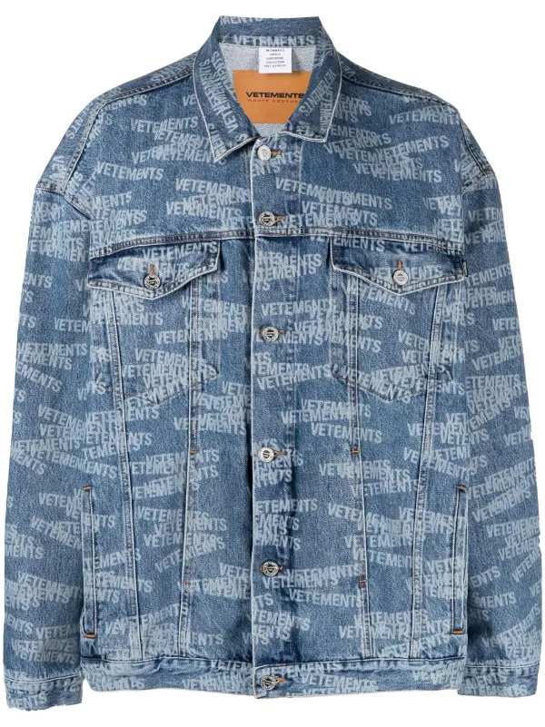 All over print cheap denim jacket